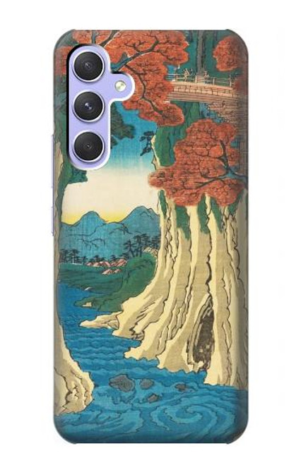 W3348 Utagawa Hiroshige The Monkey Bridge Hard Case and Leather Flip Case For Samsung Galaxy A54 5G