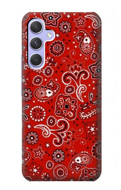 W3354 Red Classic Bandana Hard Case and Leather Flip Case For Samsung Galaxy A54 5G