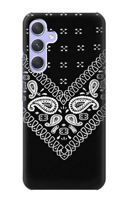 W3363 Bandana Black Pattern Hard Case and Leather Flip Case For Samsung Galaxy A54 5G