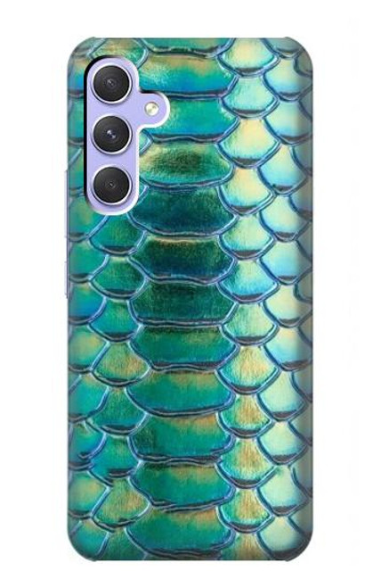 W3414 Green Snake Scale Graphic Print Hard Case and Leather Flip Case For Samsung Galaxy A54 5G