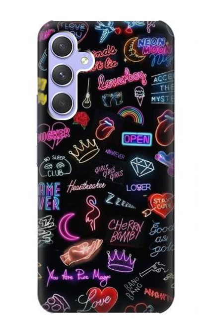 W3433 Vintage Neon Graphic Hard Case and Leather Flip Case For Samsung Galaxy A54 5G