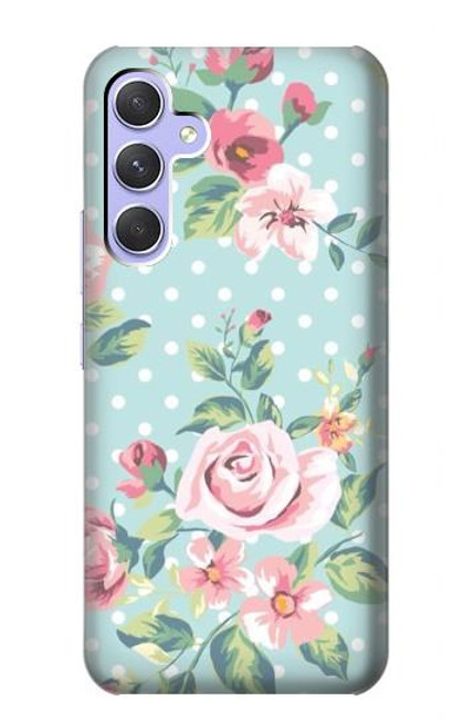 W3494 Vintage Rose Polka Dot Hard Case and Leather Flip Case For Samsung Galaxy A54 5G