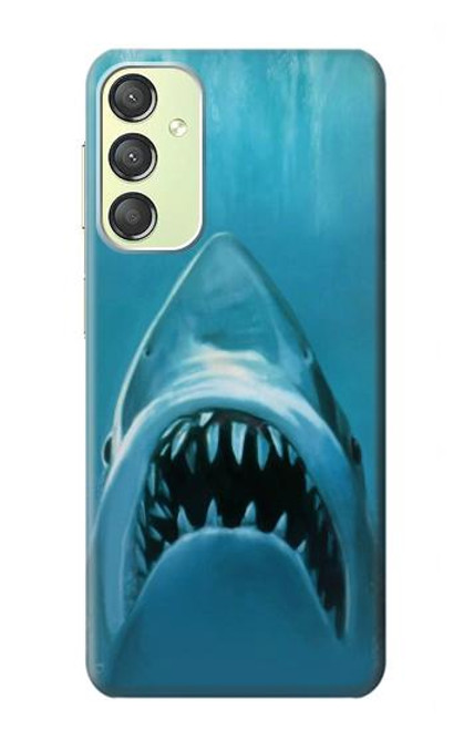 W0830 White Shark Hard Case and Leather Flip Case For Samsung Galaxy A24 4G