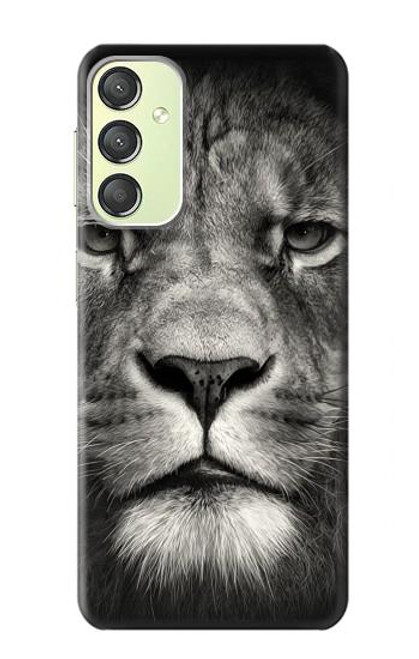 W1352 Lion Face Hard Case and Leather Flip Case For Samsung Galaxy A24 4G