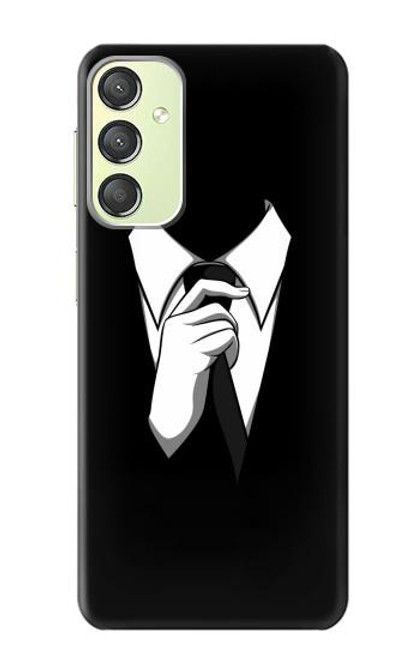 W1591 Anonymous Man in Black Suit Hard Case and Leather Flip Case For Samsung Galaxy A24 4G