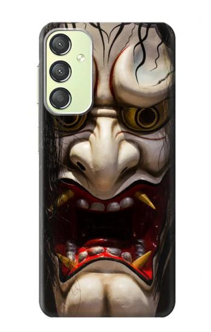 W2112 Hannya Demon Mask Hard Case and Leather Flip Case For Samsung Galaxy A24 4G