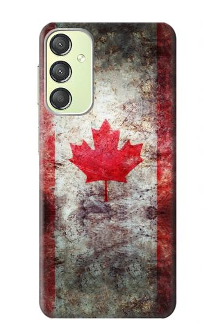 W2490 Canada Maple Leaf Flag Texture Hard Case and Leather Flip Case For Samsung Galaxy A24 4G