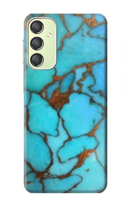 W2685 Aqua Turquoise Gemstone Graphic Printed Hard Case and Leather Flip Case For Samsung Galaxy A24 4G