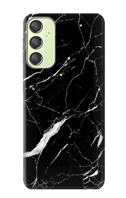 W2895 Black Marble Graphic Printed Hard Case and Leather Flip Case For Samsung Galaxy A24 4G