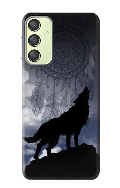 W3011 Dream Catcher Wolf Howling Hard Case and Leather Flip Case For Samsung Galaxy A24 4G