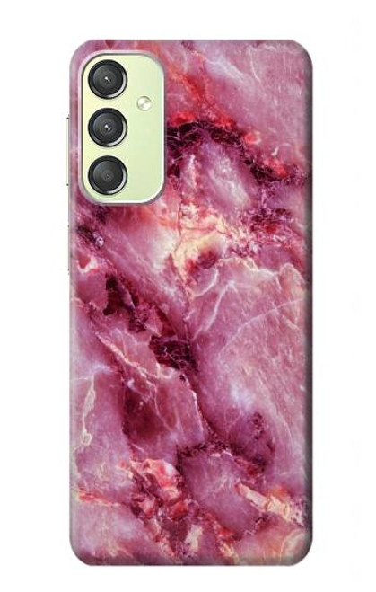 W3052 Pink Marble Graphic Printed Hard Case and Leather Flip Case For Samsung Galaxy A24 4G