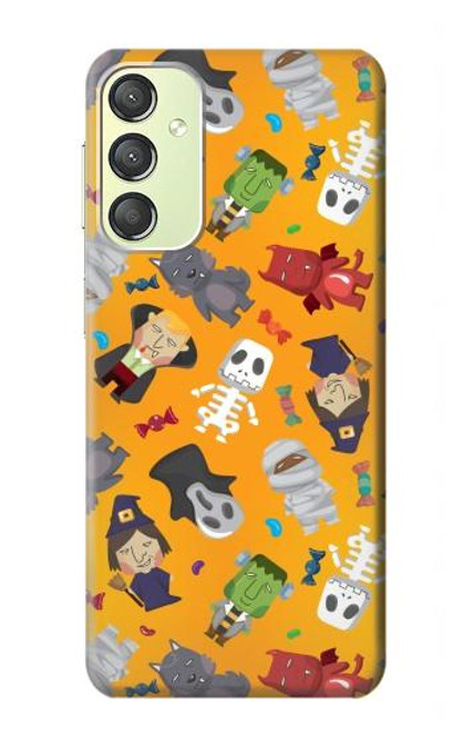 W3275 Cute Halloween Cartoon Pattern Hard Case and Leather Flip Case For Samsung Galaxy A24 4G