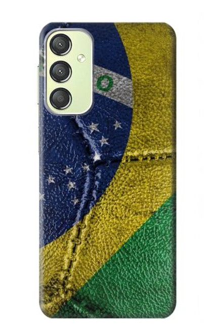 W3297 Brazil Flag Vintage Football Graphic Hard Case and Leather Flip Case For Samsung Galaxy A24 4G