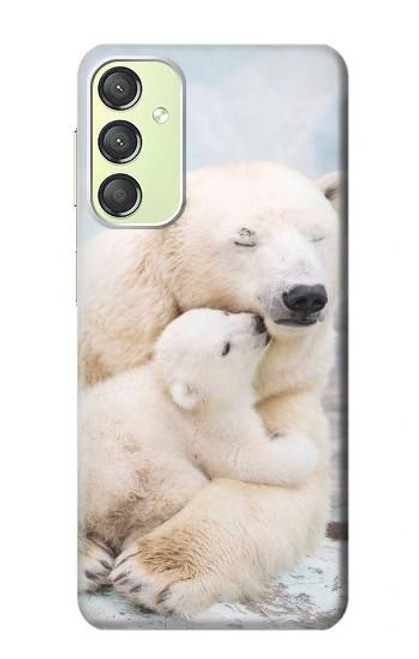 W3373 Polar Bear Hug Family Hard Case and Leather Flip Case For Samsung Galaxy A24 4G