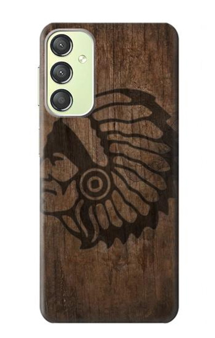 W3443 Indian Head Hard Case and Leather Flip Case For Samsung Galaxy A24 4G