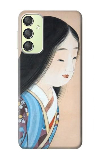 W3483 Japan Beauty Kimono Hard Case and Leather Flip Case For Samsung Galaxy A24 4G