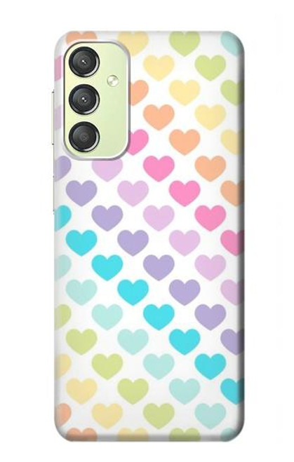 W3499 Colorful Heart Pattern Hard Case and Leather Flip Case For Samsung Galaxy A24 4G