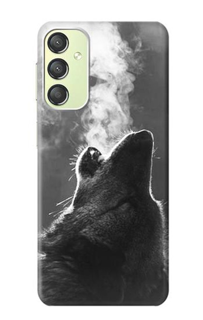 W3505 Wolf Howling Hard Case and Leather Flip Case For Samsung Galaxy A24 4G