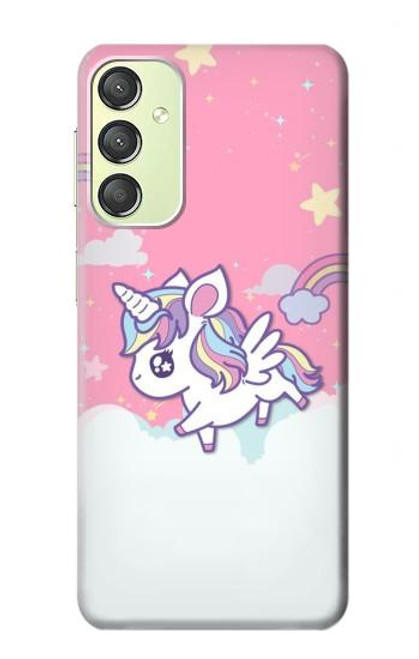 W3518 Unicorn Cartoon Hard Case and Leather Flip Case For Samsung Galaxy A24 4G