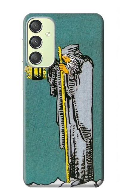 W3741 Tarot Card The Hermit Hard Case and Leather Flip Case For Samsung Galaxy A24 4G