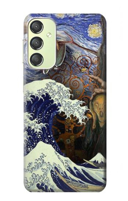 W3851 World of Art Van Gogh Hokusai Da Vinci Hard Case and Leather Flip Case For Samsung Galaxy A24 4G