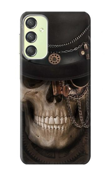 W3852 Steampunk Skull Hard Case and Leather Flip Case For Samsung Galaxy A24 4G