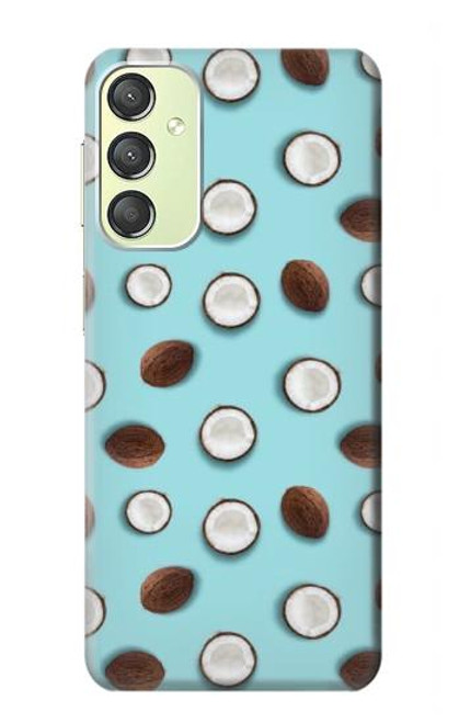 W3860 Coconut Dot Pattern Hard Case and Leather Flip Case For Samsung Galaxy A24 4G