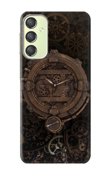 W3902 Steampunk Clock Gear Hard Case and Leather Flip Case For Samsung Galaxy A24 4G