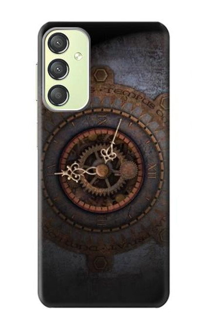 W3908 Vintage Clock Hard Case and Leather Flip Case For Samsung Galaxy A24 4G