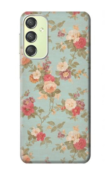 W3910 Vintage Rose Hard Case and Leather Flip Case For Samsung Galaxy A24 4G