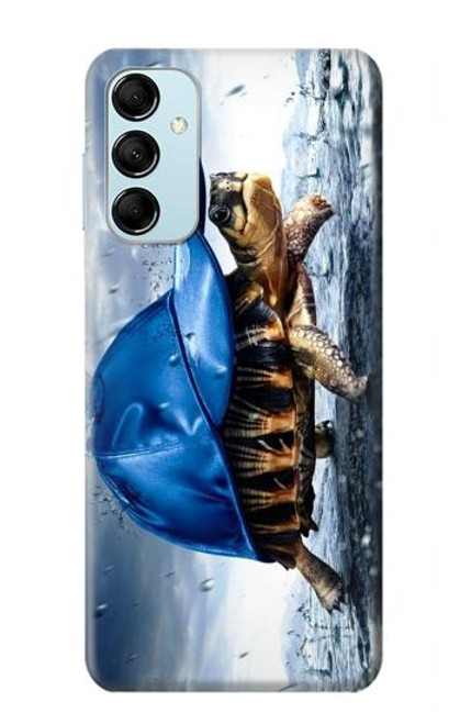 W0084 Turtle in the Rain Hard Case and Leather Flip Case For Samsung Galaxy M14