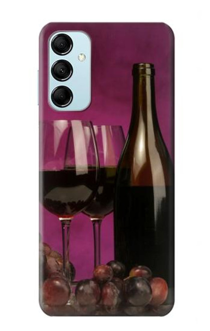 W0910 Red Wine Hard Case and Leather Flip Case For Samsung Galaxy M14