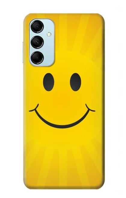 W1146 Yellow Sun Smile Hard Case and Leather Flip Case For Samsung Galaxy M14