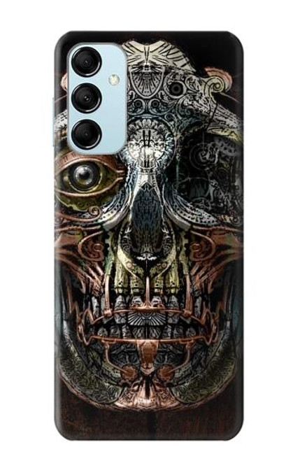 W1685 Steampunk Skull Head Hard Case and Leather Flip Case For Samsung Galaxy M14