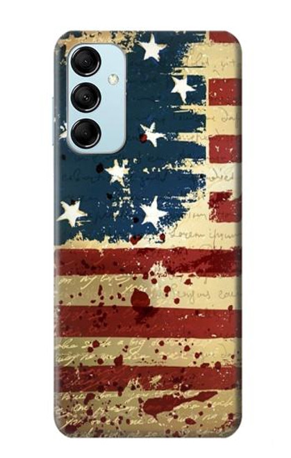 W2349 Old American Flag Hard Case and Leather Flip Case For Samsung Galaxy M14