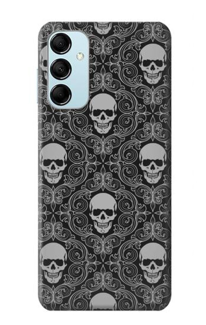 W2371 Skull Vintage Monochrome Pattern Hard Case and Leather Flip Case For Samsung Galaxy M14