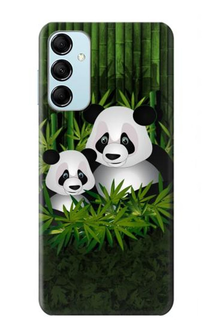 W2441 Panda Family Bamboo Forest Hard Case and Leather Flip Case For Samsung Galaxy M14