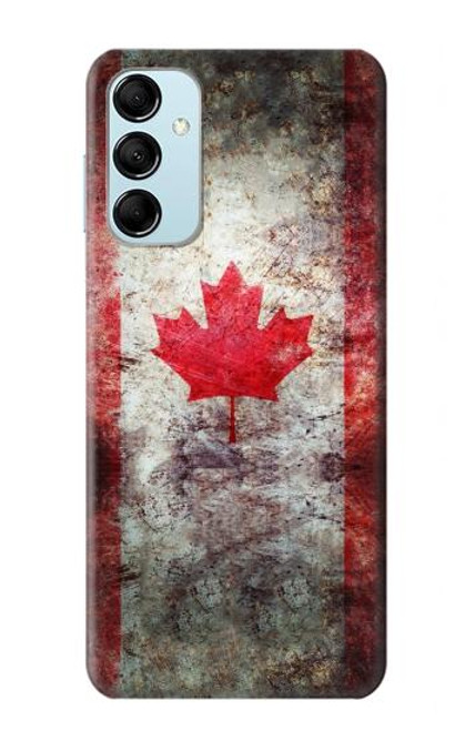 W2490 Canada Maple Leaf Flag Texture Hard Case and Leather Flip Case For Samsung Galaxy M14