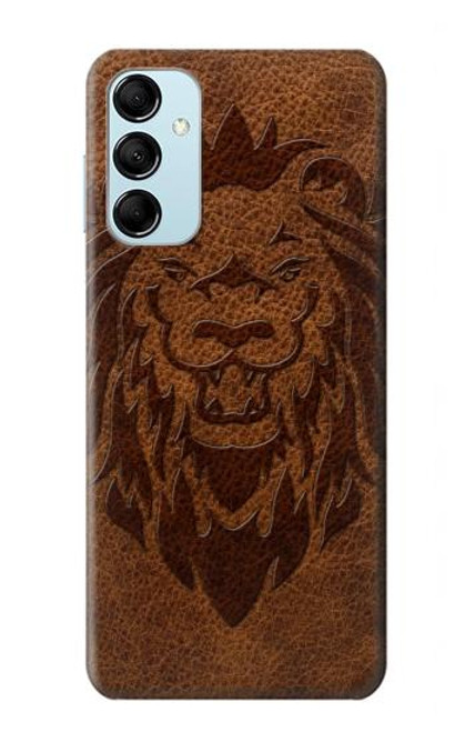 W2529 Leo Zodiac Tattoo Brown Graphic Print Hard Case and Leather Flip Case For Samsung Galaxy M14