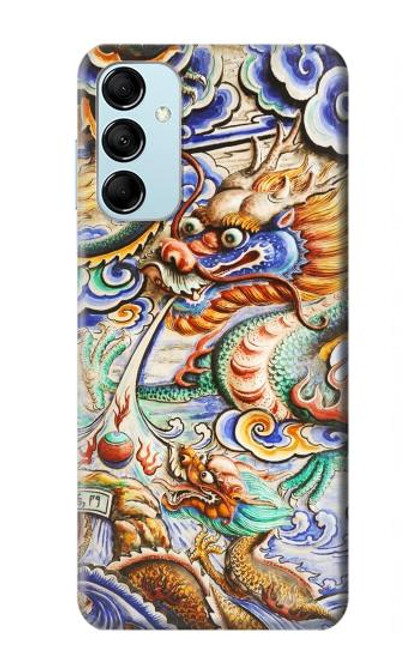 W2584 Traditional Chinese Dragon Art Hard Case and Leather Flip Case For Samsung Galaxy M14