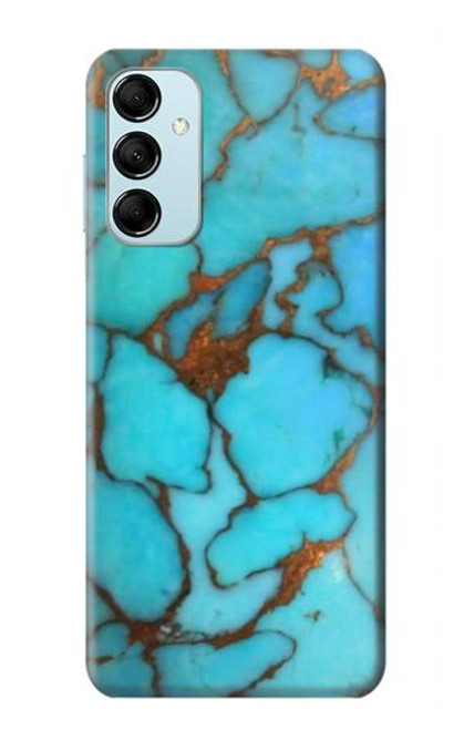 W2685 Aqua Turquoise Gemstone Graphic Printed Hard Case and Leather Flip Case For Samsung Galaxy M14