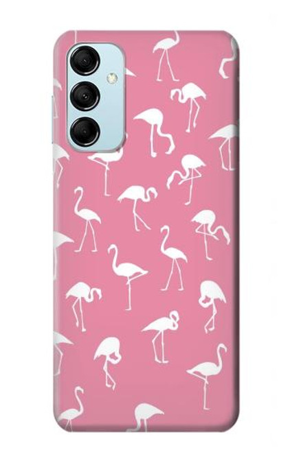 W2858 Pink Flamingo Pattern Hard Case and Leather Flip Case For Samsung Galaxy M14
