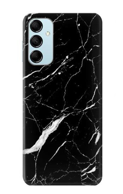 W2895 Black Marble Graphic Printed Hard Case and Leather Flip Case For Samsung Galaxy M14