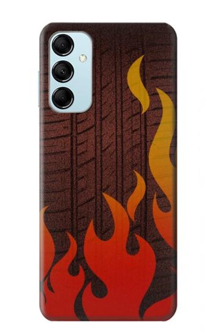 W2988 Rally Car Tire Fire Hard Case and Leather Flip Case For Samsung Galaxy M14