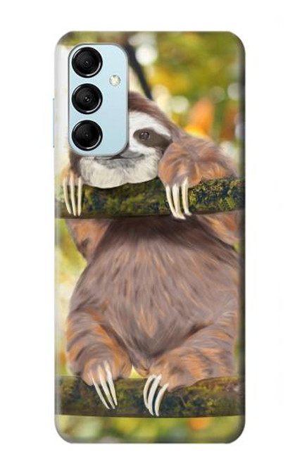 W3138 Cute Baby Sloth Paint Hard Case and Leather Flip Case For Samsung Galaxy M14