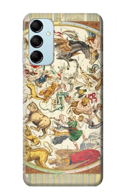 W3145 Antique Constellation Star Sky Map Hard Case and Leather Flip Case For Samsung Galaxy M14