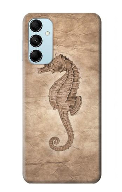 W3214 Seahorse Skeleton Fossil Hard Case and Leather Flip Case For Samsung Galaxy M14