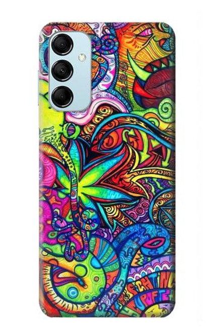 W3255 Colorful Art Pattern Hard Case and Leather Flip Case For Samsung Galaxy M14