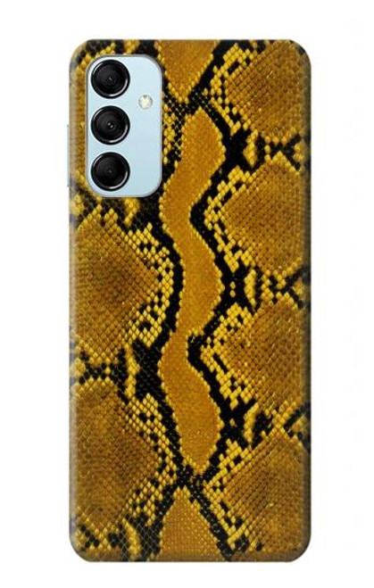 W3365 Yellow Python Skin Graphic Print Hard Case and Leather Flip Case For Samsung Galaxy M14
