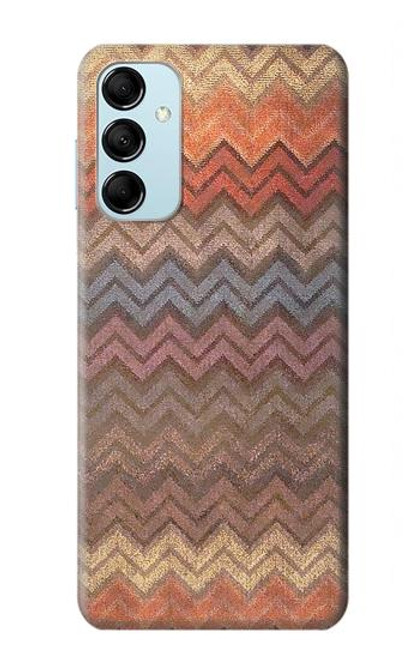 W3752 Zigzag Fabric Pattern Graphic Printed Hard Case and Leather Flip Case For Samsung Galaxy M14